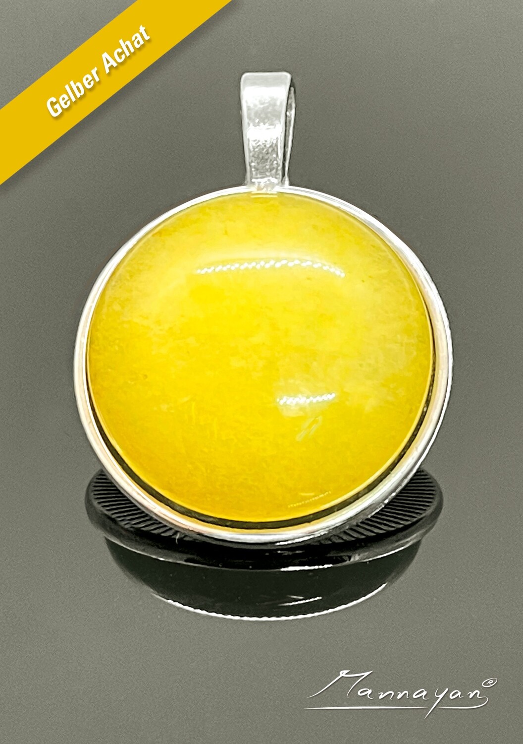 E-Blocker Amulett "Halbedelstein" Gelber Achat