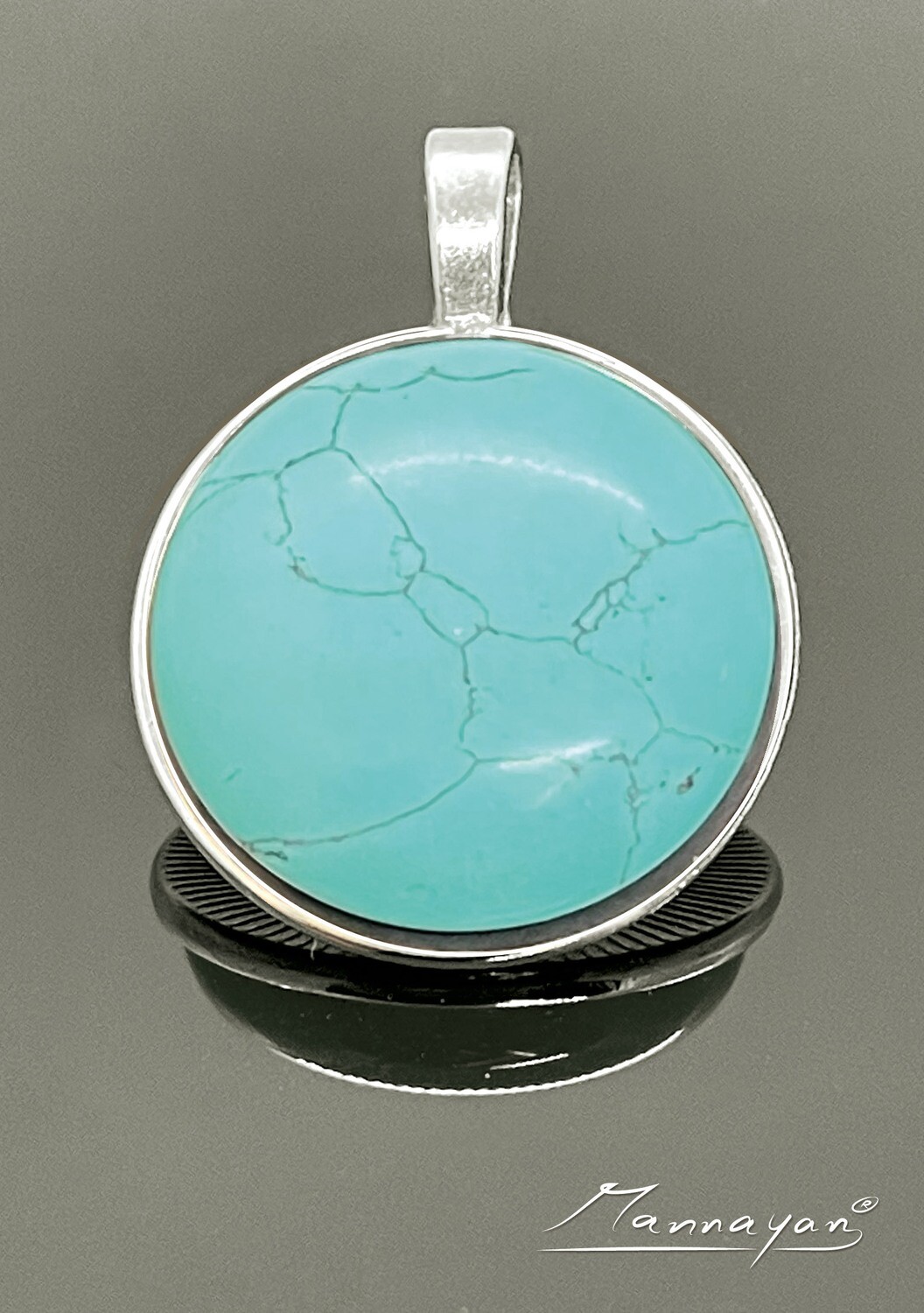 E-Blocker Amulett "Halbedelstein" Blauer Türkis