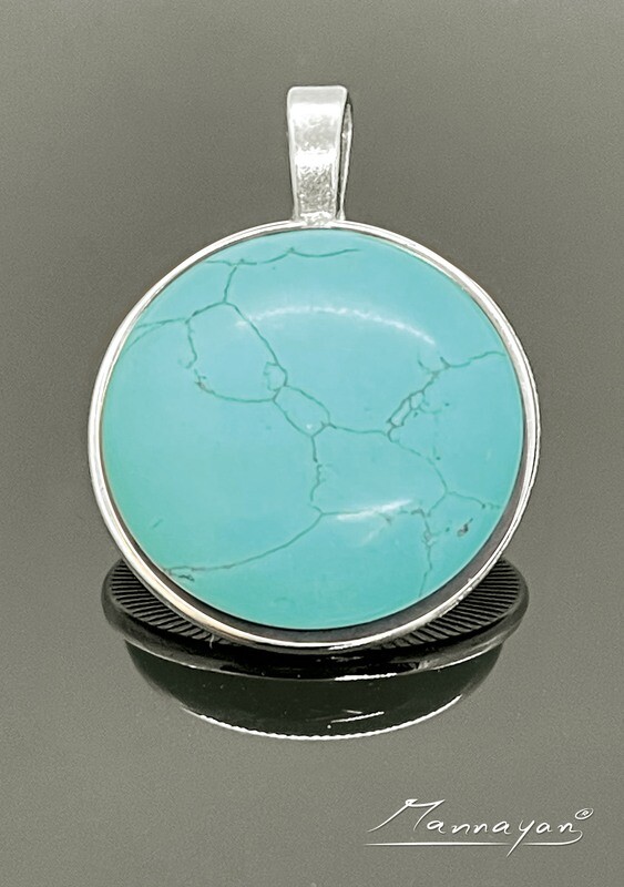 E-Blocker Amulett "Halbedelstein" Blauer Türkis