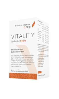 VITALITY Synbiotic 6 /
Der Allrounder für den Darm / 30 Portionen à 2 g