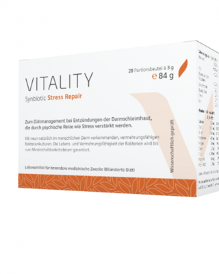 VITALITY Synbiotic Stress Repair /
Das "Nervenfutter" für stressige Zeiten / 28 Beutel à 3 g