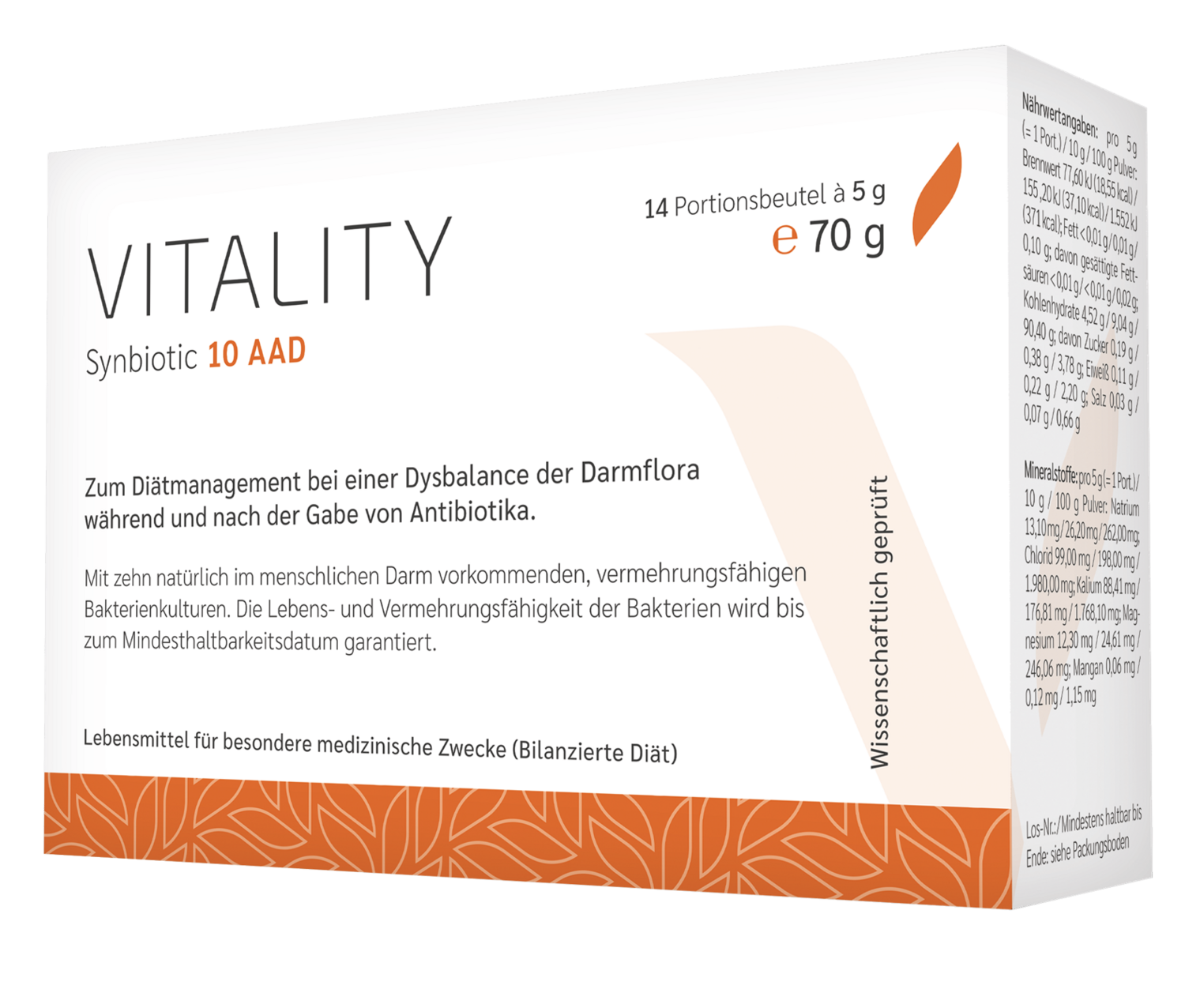 VITALITY Synbiotic 10 AAD /
Das Pro zum Antibiotikum / 14 Beutel à 5 g