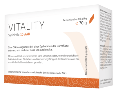 VITALITY Synbiotic 10 AAD /
Das Pro zum Antibiotikum / 14 Beutel à 5 g