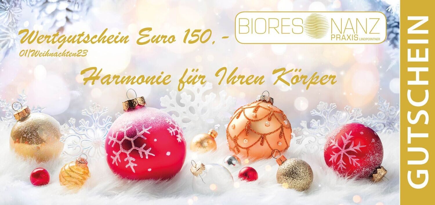 Wertgutschein für eine Bioresonanzsitzung € 150,- / 2 Stunden
