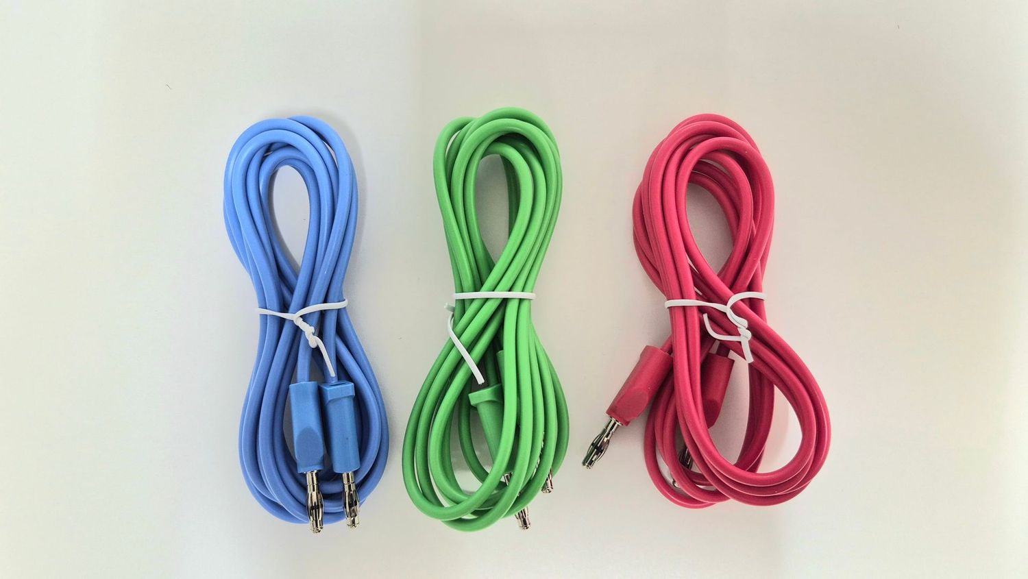 Kabel-Set (2 m, blau, grün, rot) mit verbessertem Bananenstecker