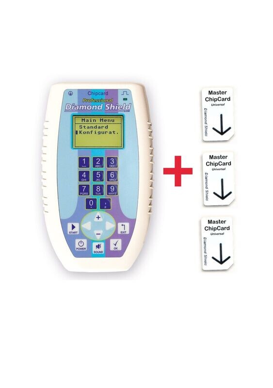 Diamond Shield Professional Zapper + 3x Master Chipkarte Universal 58 Slots (leer)