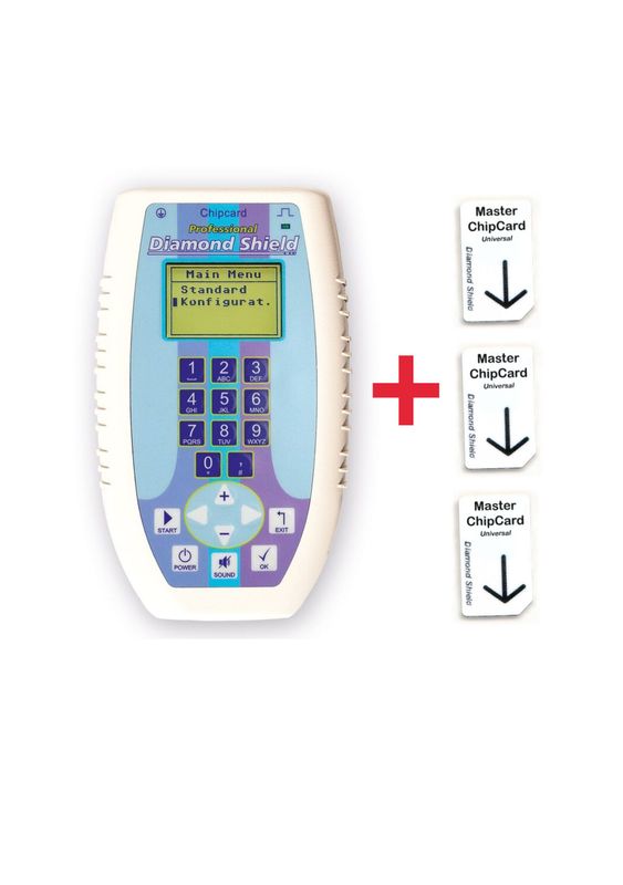 Diamond Shield Professional Zapper + 3x Master Chipkarte Universal 58 Slots (leer) Diamond Shield Professional Zapper + 3x Master Chipkarte Universal 58 Slots (leer)