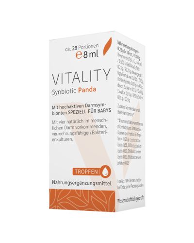 VITALITY Synbiotic Panda Tropfen / Ein guter Start für Mütter und Kind / 8 ml, 28 Portionen