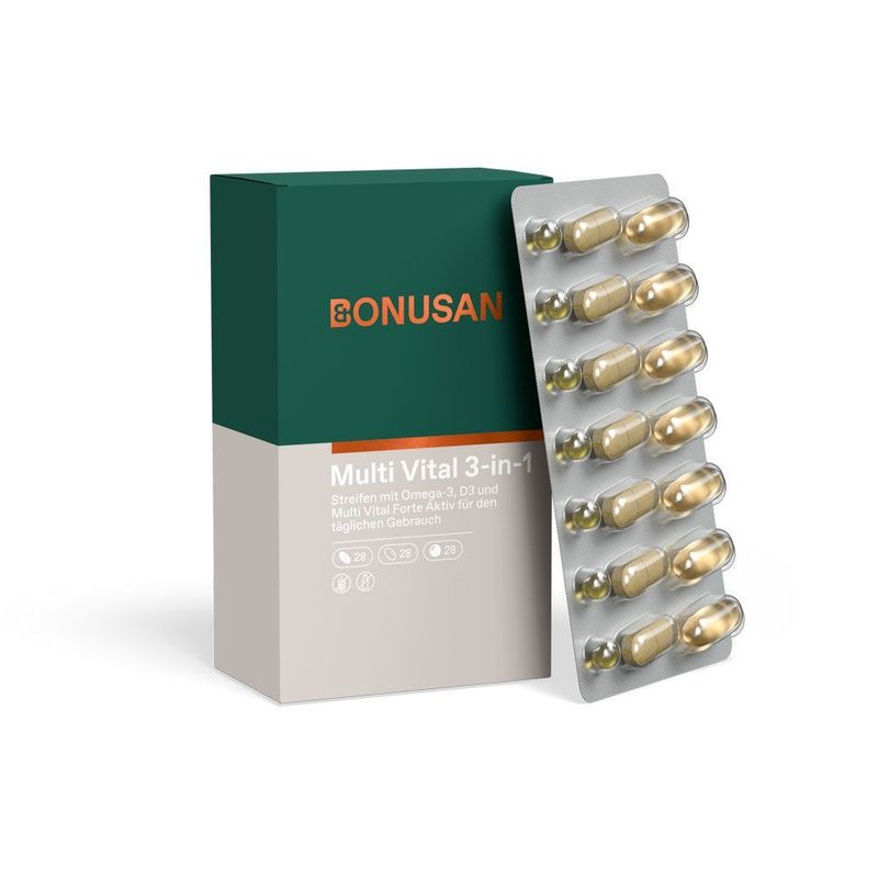 Multi Vital 3-in-1 | Softgel & Filmtab. 3x28 Stk. Multi Vital 3-in-1 | Softgel & Filmtab. 3x28 Stk.