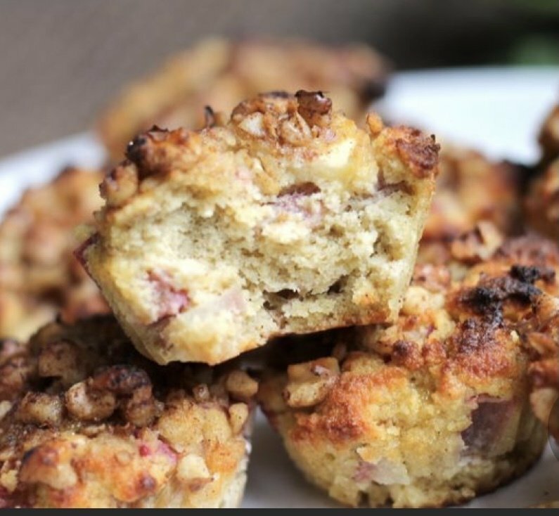 KETO RHUBARB APPLE MUFFINS