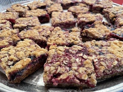 BLUEBERRY RHUBARB OAT BARS