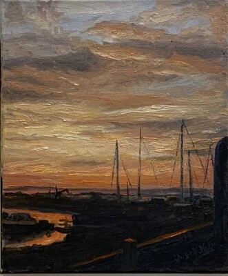 «Borshavn ved solnedgang»