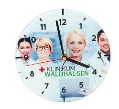 Wanduhr aus Glas