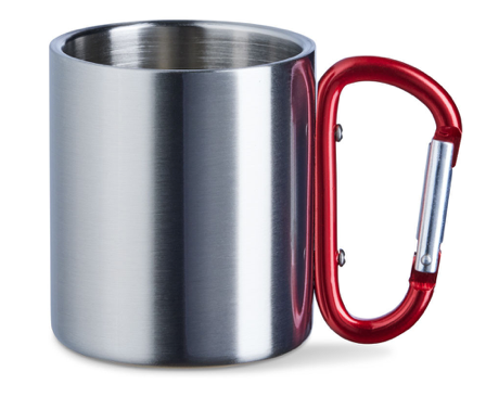 Edelstahltasse Treck mit Karabinerhaken