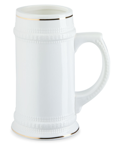 Bierkrug mit Bordüre und Goldrand