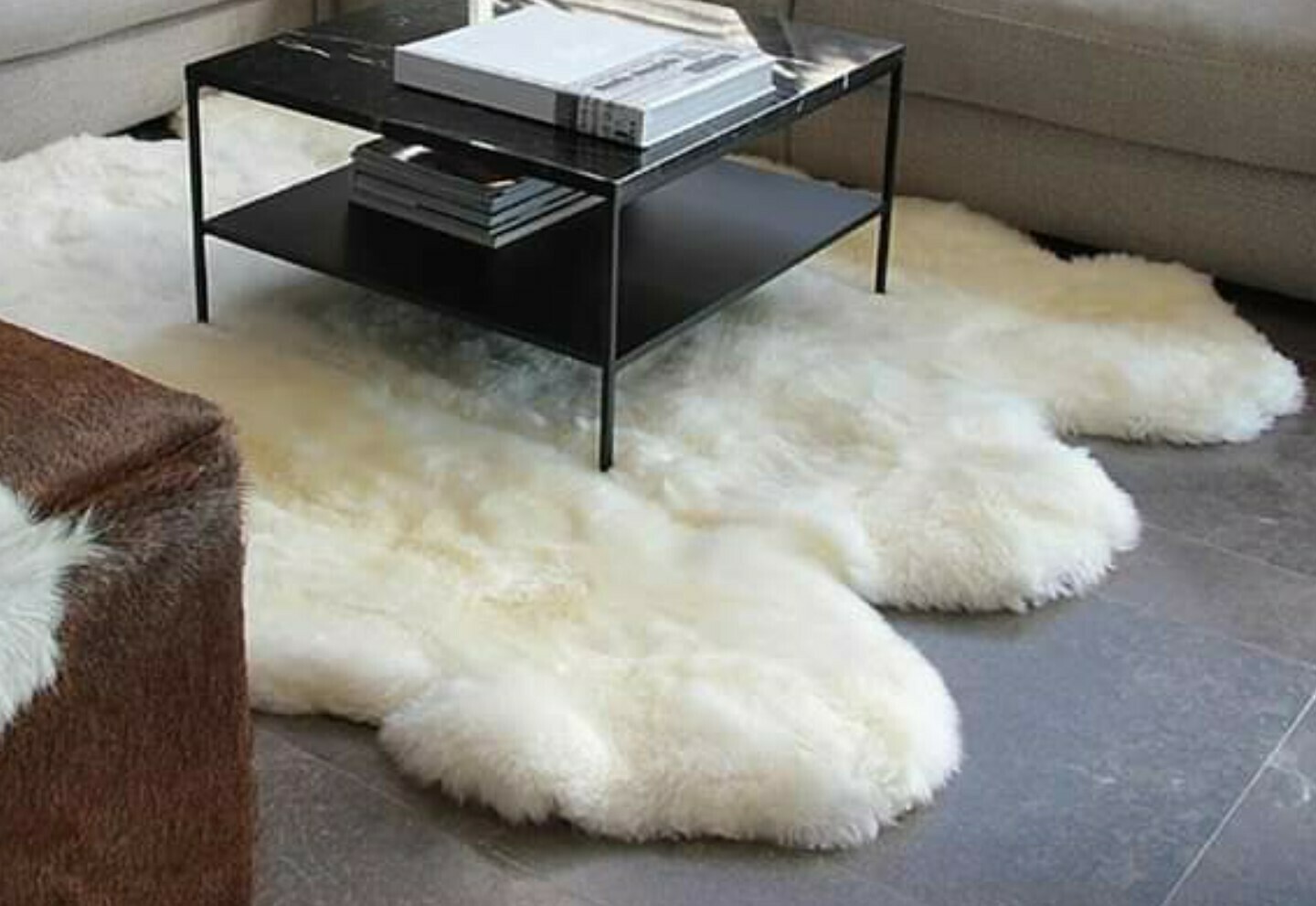Sexto Sheepskin Rug (Six Pelts) Featured photo in Sky White. Available in other colours.