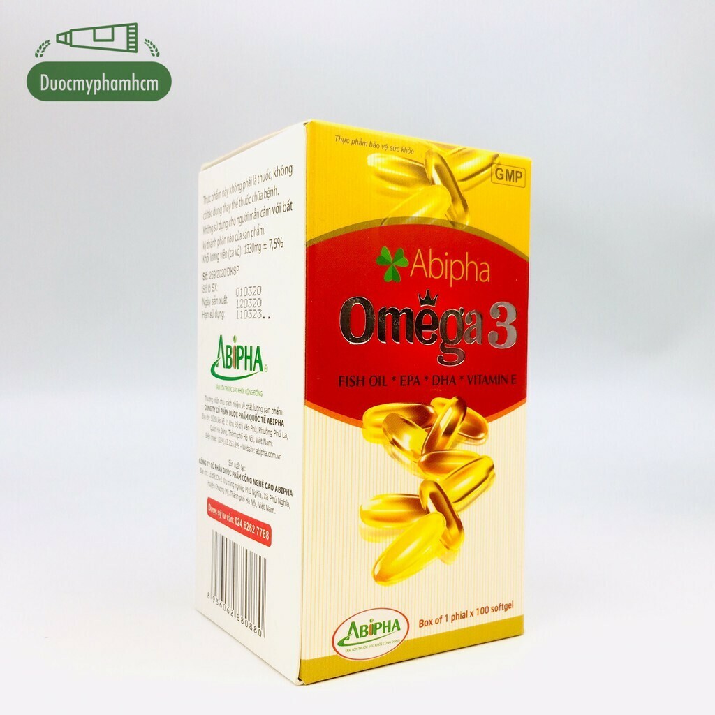 Dầu chống lão hóa, sáng mắt OMEGA 3 ABIPHA 100 viên