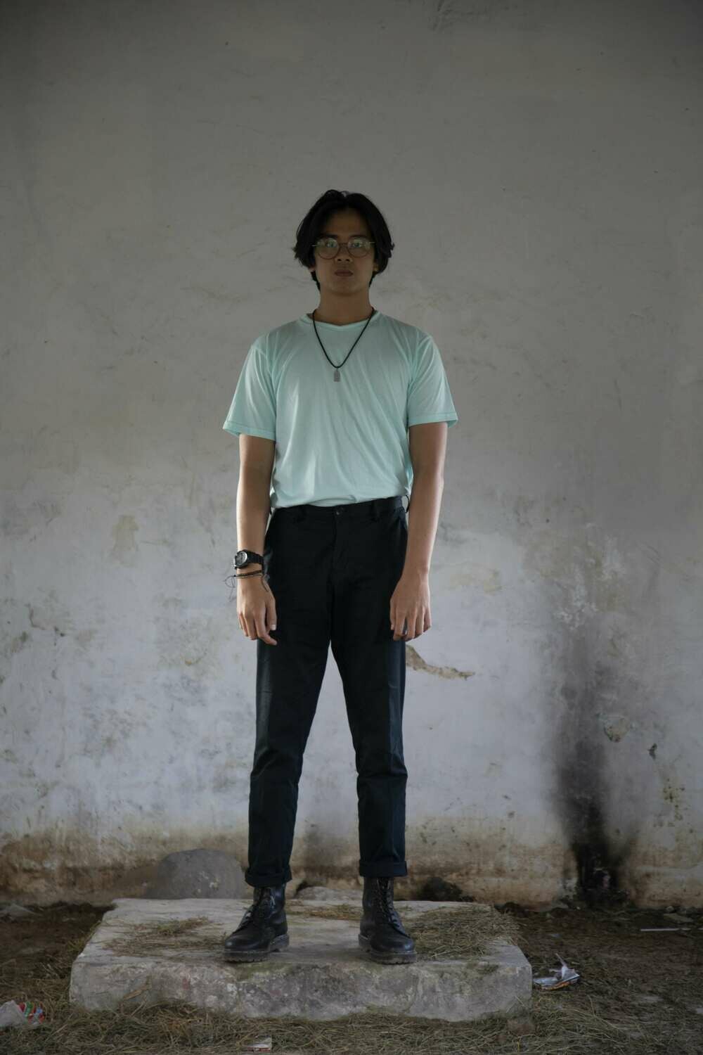 Plain T-Shirt Bleached Aqua by W/OTERN.