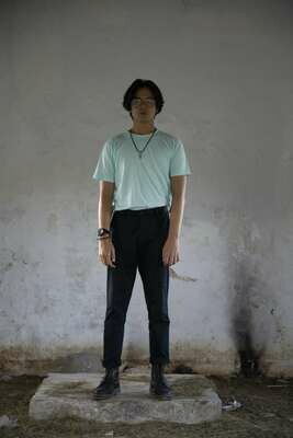 Plain T-Shirt Bleached Aqua by W/OTERN.