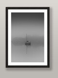 Boat On Misty Morning BW