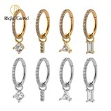 Right Grand Implant Grade 316L Surgical Steel CNC Claw Setting Clicker With Brass CZ Dangle Charm