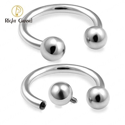 Right Grand Implant Grade Internally Threaded Titanium Horseshoe Circular Barbells Body Jewelry