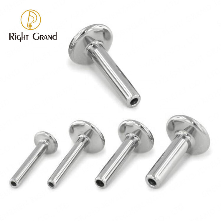 Right Grand 16G 14G Implant Grade Titanium Internal Thread Labret Post