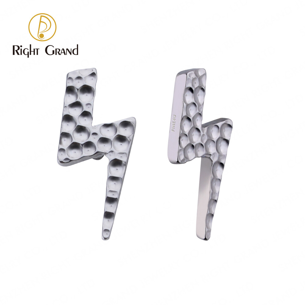 Right Grand Implant Grade Titanium Internally Threaded Hammer Lightning Cartilage Tragus Labret Ends