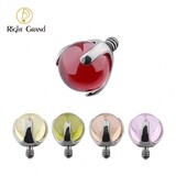 Right Grand Implant Grade ASTM F136 Titanium Internal Thread Prong Pink, Olivine, Lemon, Champagne, Garnet CZ Ball Ends