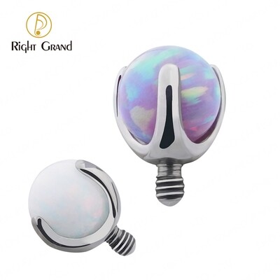 Titanium ASTM F136 Claw Set Opal Ball Internally Threaded Ends For Helix Piercing Titanium ASTM F136 Claw Set Opal Ball Internally Threaded Ends For Helix Piercing