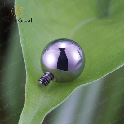 Right Grand 14G Implant Grade ASTM F136 Titanium Mirror Polish Internally Thread Top