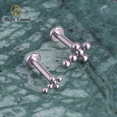 Titanium ASTM F136 Threadless Push Pin Beads Mini Cross Traugs Helix Piercings