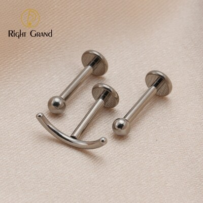 Right Grand ASTM F136 Titanium 3pcs Smile Face Flat Internally Threaded Helix Cartilage Tragus Stud Earrings  Piercings Jewelry