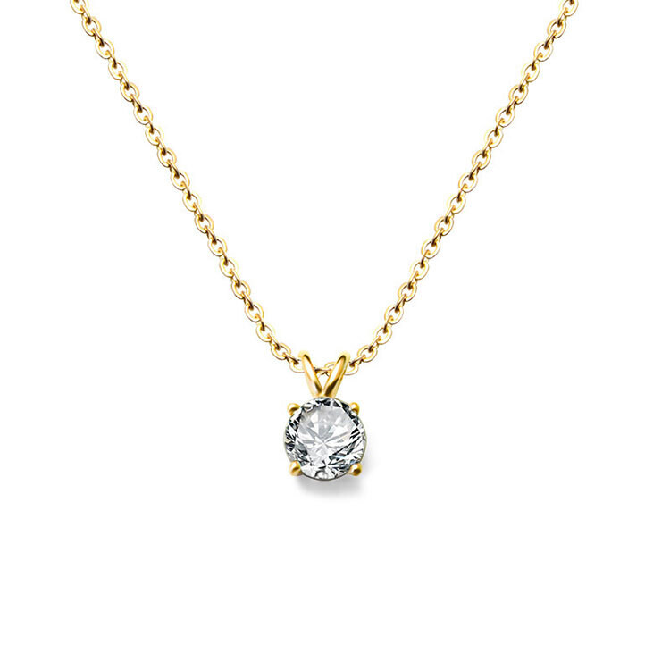 Right Grand New Trendy Women Jewelry Fashion Hot-Selling Design Big Zircon Stone Pendant Necklace, color: 18K Gold, size: 40cm+5cm Extension