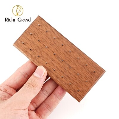 Right Grand Black Walnut Solid Wood Display Stand for 16G 14G Body Jewelry Display with 24 Posts