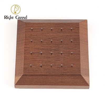 Right Grand Black Walnut Solid Wood Display Stand for 16G 14G Body Piercing Jewelry with 20 Posts
