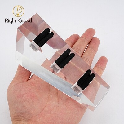 Right Grand Clear Polished Acrylic Piercings Jewelry Display Stand Holder Showcase with Black Velvet 3/4/8/16 Holes Earrings Display