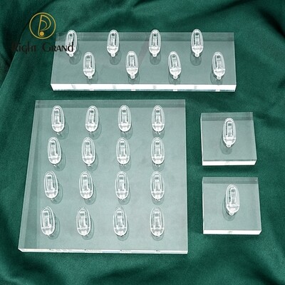 Right Grand Clear Polished Acrylic Square Rectangle Nose Ring Clicker Hoop Earring Piercing Jewelry Display Holder Stands