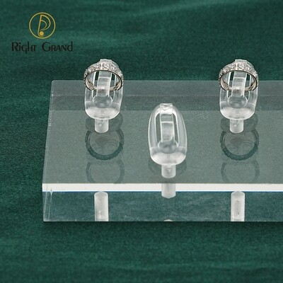 Right Grand Clear Polished Acrylic Square Rectangle Nose Ring Clicker Hoop Earring Piercing Jewelry Display Holder Stands