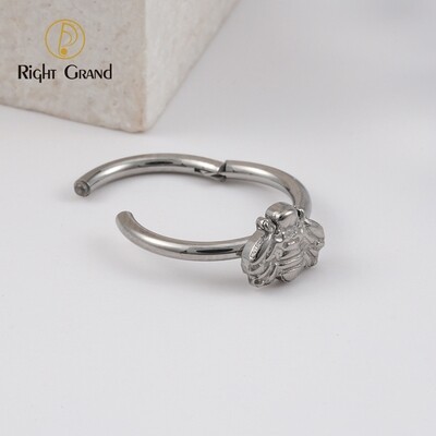 Right Grand Bee ASTM F136 Titanium Hinged Clicker Ear Helix Tragus Conch Piercing