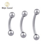 Right Grand Internal Thread Implant Grade Titanium ASTM F136 Curved Rook Piercing Eyebrow Ring