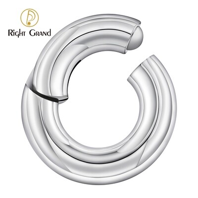 Right Grand Large Gauge ASTM F136 Titanium Hinged Segment Nose Hoop Ring Helix Earrings