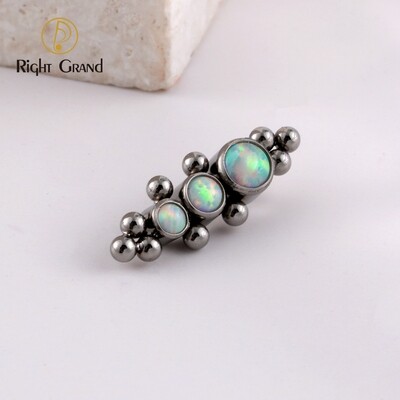 Titanium Implant Grade ASTM F136 Internal Thread Tops with 3 Descending Opal Labret Top