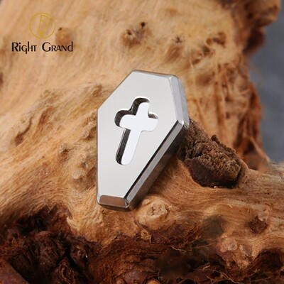 Right Grand 16G Internal Thread Gothic Coffin With Cross ASTM F136 Titanium Ear Cartilage Helix Labret Tops