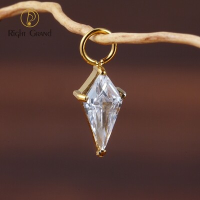 Right Grand Kite CZ ASTM F136 Titanium Charm for Earrings