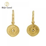 Right Grand Wholesale Fashion 2023 Women Jewelry Stainless Steel 18K Gold Plated Compass Drop Vintage Earrings