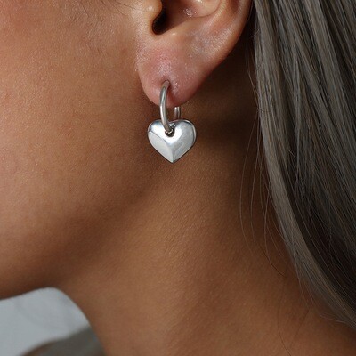 Right Grand Women Fashion Hypoallergenic Non Tarnish Jewelry Chunky Heart Dangling Gold Plated 18K Jewelry Earrings