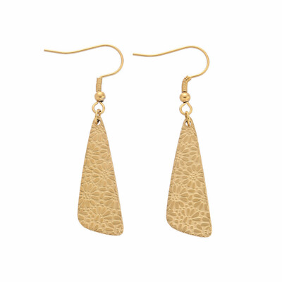 Right Grand New Irregular Geometric Fan Female Gold Plated Designer Flower Vintage Fashion Drop Earrings For Women
