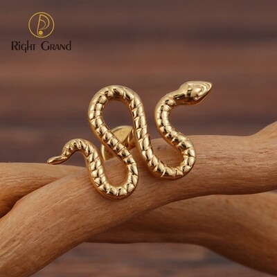 Right Grand 16G ASTM F136 Titanium Snake Labret Earring Flat Back Stud Tragus Helix Medusa Monroe Piercing