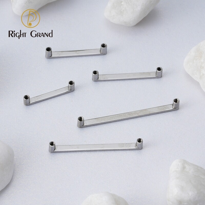 Right Grand ASTM F136 Titanium 14G Internally Threaded Surface Bar Base for Dermal Anchor Hide In Skin Piercing Jewelry